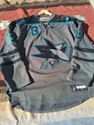 San Jose Sharks Size Medium  Retro Grey Color Reebok Nhl Sports Jersey