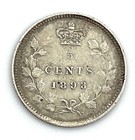 1893 Canadian Sterling 5 Cent - Victoria - Canada  925 Silver Five Cents
