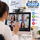 Webcam With Microphone And Speaker  1080p Web Camera For Desktop Computer Laptop