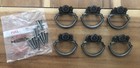 6 Vtg Ajax Usa 957 Satin Antique Pewter Cab Door Drawer Pull Handle Nos