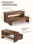 Acacia Bed Steps For High Beds 500lb 2 Step Wood Stool Walnut Tinamo Heavy Duty