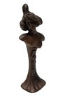 Antique French Art Nouveau Bronze Female Bust Wax Seal C1900 Signed