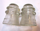 2 Vintage 1940s Hemingray 17 Usa Clear Glass Telephone Telegraph Pole Insulators