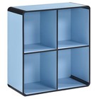 Kings Brand Furniture 4-cubed Bookcase Storage Organizer Bookshelf  Blue