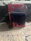 Z  ca Ice Skating Bag Pink Frame Blue Cover Light Up Wheels  Figure Skater Design