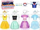 Limiroler Princess Dress Up Clothes For Little Girl Role Play Costume Gift Set P