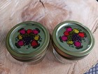 2 4oz Ball Jars Quilted Crystal Jelly Jar  Clear Glass Reg Mouth New Fruit Lids