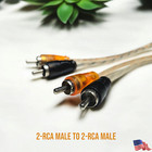 Vlynx 2ft Or 15 Ft 100  Copper Rca Male  Stereo Audio Cable Cord Plug Flexible