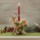 Fitz And Floyd Holiday Home Landing Deer Candleholder With Gold Accents