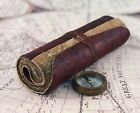 9x6  Vintage Handmade Scroll Leather Journal Travel Diary Leather Bound Notebook
