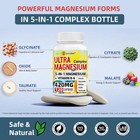 Ultra Magnesium Glycinate 5-in-1 Complex Capsules Natural Fatigue  Sleep