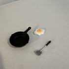 1 12 Dollhouse Miniature Set 2 Faux Cast Iron Black Skillets Frying Pan Skillet