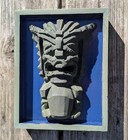 Framed Wall Hanging  ku  Tiki Mask -tiki Bar Statue Mcm Art Decor Exotica Tribal