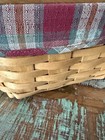 Longaberger Octagon Red Plaid Basket With 6 Slot Tray 13 Inch