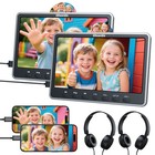 2 X 12  Hd Screen Portable Car Headrest Dvd Player Monitor Usb sd Hdmi  headsets