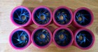 Roller Skate Wheels  Pink With Blue Hub 