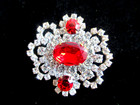 Czech Vintage Glass Rhinestone Button  Beautiful Handmade    Crystal   Ruby Red