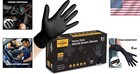 Ultra-strong 6-mil Black Nitrile Disposable Gloves - Medical   Food Safe  100ct
