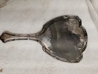 Vintage Silver Tone Beveled Hand Mirror Antique Ornate Engraved Back 11 
