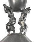 Vtg Kso Kayserzinn Pewter Art Nouveau Jugendstil Vase Women Figures P108 8 5 In