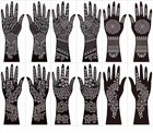 12 Sheets Large Henna Stencil Kit  Indian Mehndi Tattoo Template For Hands