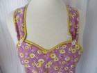 Vintage 1950s Buttoned Bib Apron Roomy Pockets Farmhouse Exc  Cond