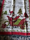 Vtg Mcm Kitchen Linen Tea Towel Christmas Tree Santa Sleigh Presents Wreath New