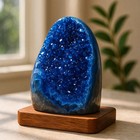 300g Titanium Aura Blue Geode Phantom Cluster Raw Crystal Specimen Quartz Decor