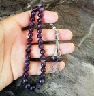 Real Amethyst Stone Islamic Prayer 33 Beads  Tasbih  Misbaha  Rosary Tasbeeh 8mm