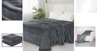 Velvety Soft Micro-velour Blanket  Grey 90x90  For Ultimate Comfort -round