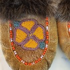 Vintage Leather Fur Beaded Moccasins Native American Alaska Women s 9  9 5
