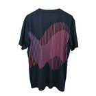 Yonex Very Cool Performance T Shirt Mens Xl Graphic Stripe Badminton Tennis Navy