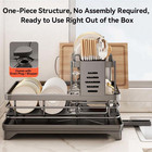 2 Tier Dish Rack Kitchen Plate Bowl Drainer With Drainboard Utensil Holder