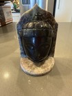 Hand-carved Black Stone Buddha Head Wall Art Sculpture On Marble Backing