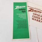 1970 s Zenith Tv Pamphlets Vintage Advertising Brochure Lot Operating Tips Guide