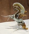 Flying Pegasus Hand Blown Glass Murano Styled Figurine 7 25  Tall Vintage Art