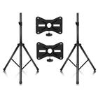2 Two Pro Audio Dj Pa Speaker Stands Tripod Pole Mount Adjustable Height Stand
