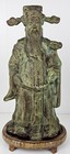 Vintage Chinese Bronze Statue Of Lucky God Lu Xing