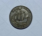 1956 Great Britain Half Penny 1 2p Queen Elizabeth Ii Bronze Coin