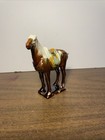 Chinese Tang Dynasty Style War Horse Glazed Ceramic Figurine