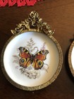 2 Bareuther Waldsassen Bavaria Germay - Butterflies  Ornately Framed Gold