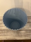 Vintage Fesco 4836 Ribbed Plastic Wastebasket - Mid-century Modern Blue Trashcan