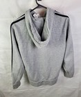 Adidas Hoodie Womens M Gray Essentials Cotton Fleece 3 Stripe Fz Sweatshirt 