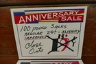  2  Vintage Original 1960s Clothing Store Anniversary Sale Cardboard Price Signs