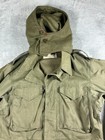 Vintage Us Army Jacket Mens 34r M-1943 Mq1 Field Coat Ww2 Wwii Hooded Olive