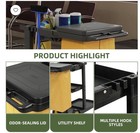 Janitorial Cleaning Cart W  Bag  Odor-sealing Lid  Shelves   Dividers