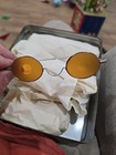 Antique 19thc Civil War Era 1860s Frosted Amber Sharpshooter Spectacles Glasses