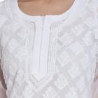 Chikankari Handmade Lucknowi Kurti White Georgette  Premium Design  free Inner 
