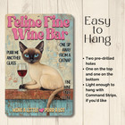 Siamese Cat Wine Sign Feline Fine Funny Kitty Metal Tin Home Bar Wall Art Decor