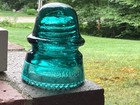 Antique H g co  Cd 151 Petticoat Teal Aqua Glass Insulator  Sharp Drips